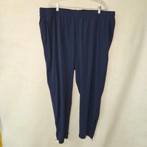 Russell Athletic Mens 3XL Navy Blue Performance Joggers Track Pants Ankle Zip